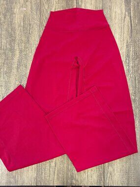 Classic High Rise Wide Leg Pant- Fuschia